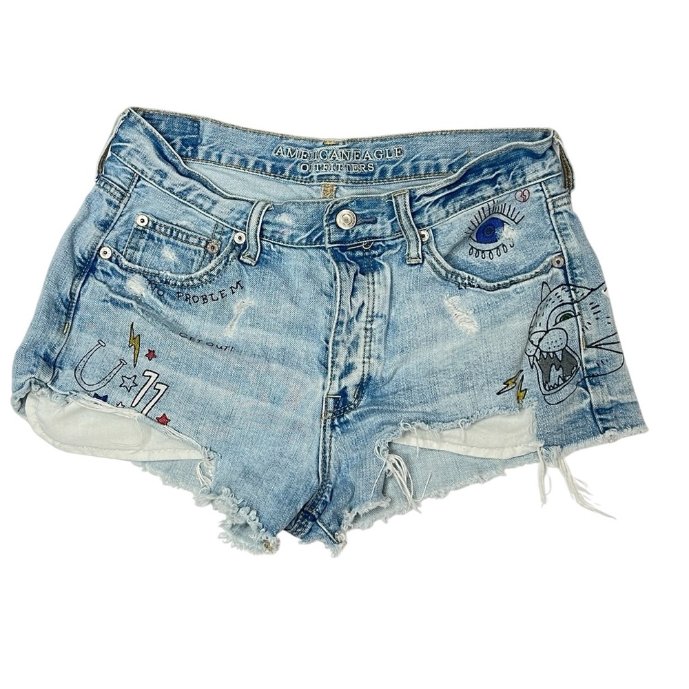 American Eagle Distressed Denim Shorts (W28)